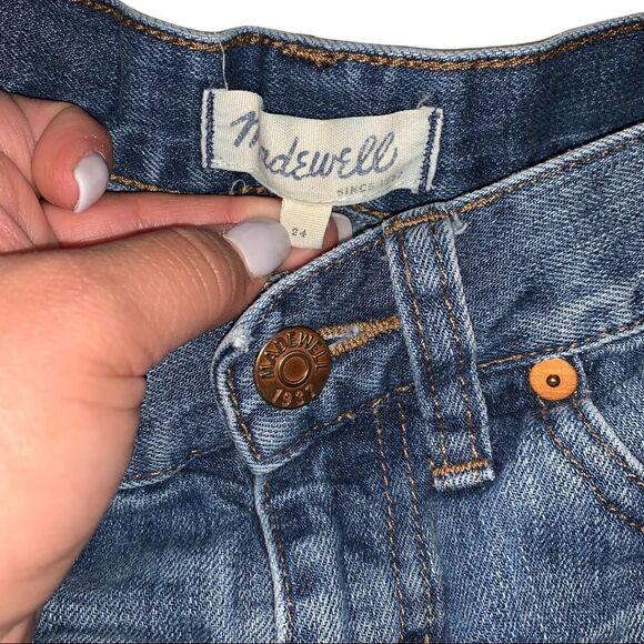 Madewell Denim Raw Edge Boyshorts Womens 24 Style C1737 Blue Jean Shorts - Picture 6 of 7